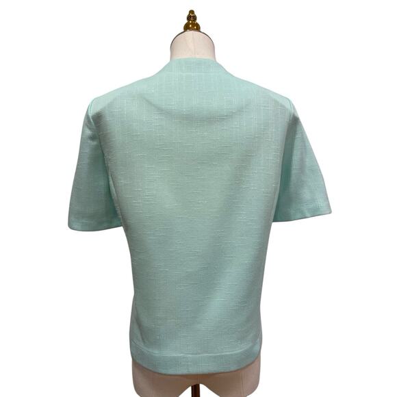 Vintage 60s Pablo Collection Blue Polyester Jackie O Chop Jacket Women’s size 12 - Picture 3 of 6